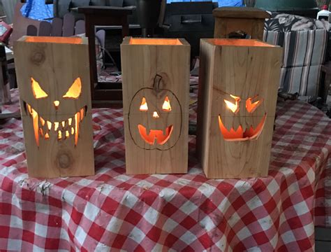 halloween wood lanterns|homemade halloween lanterns.